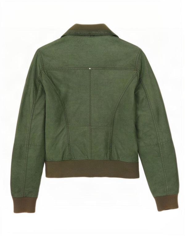 Giacca in pelle da donna Helium UK 12 verde medio