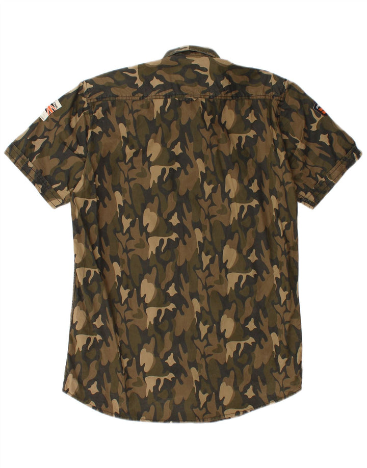 Camicia militare a maniche corte da uomo SUPERDRY grande mimetica multicolore
