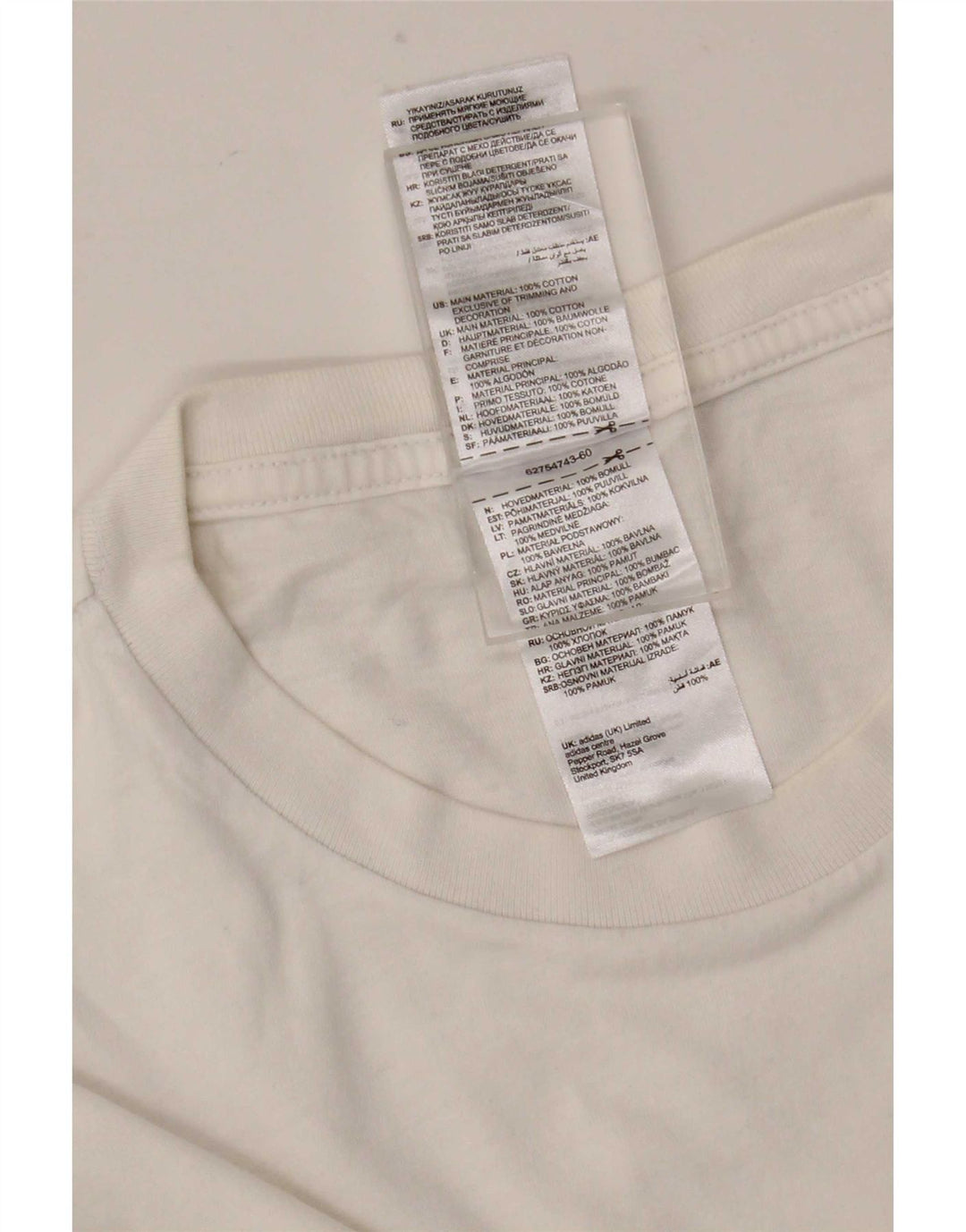 Maglietta Adidas da uomo Top Large in cotone bianco