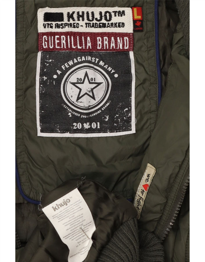 Giacca imbottita con cappuccio da donna KHUJO UK 14 Large Verde Poliestere