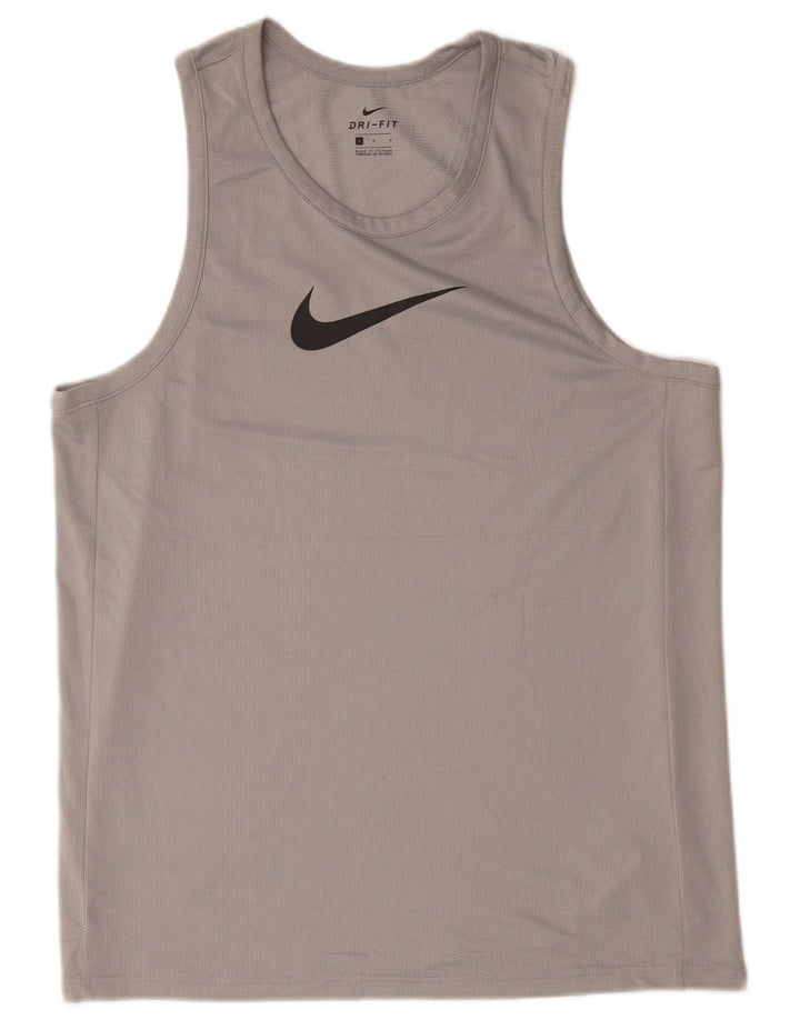 Canotta grafica Nike Dri Fit da uomo, grande, in poliestere grigio