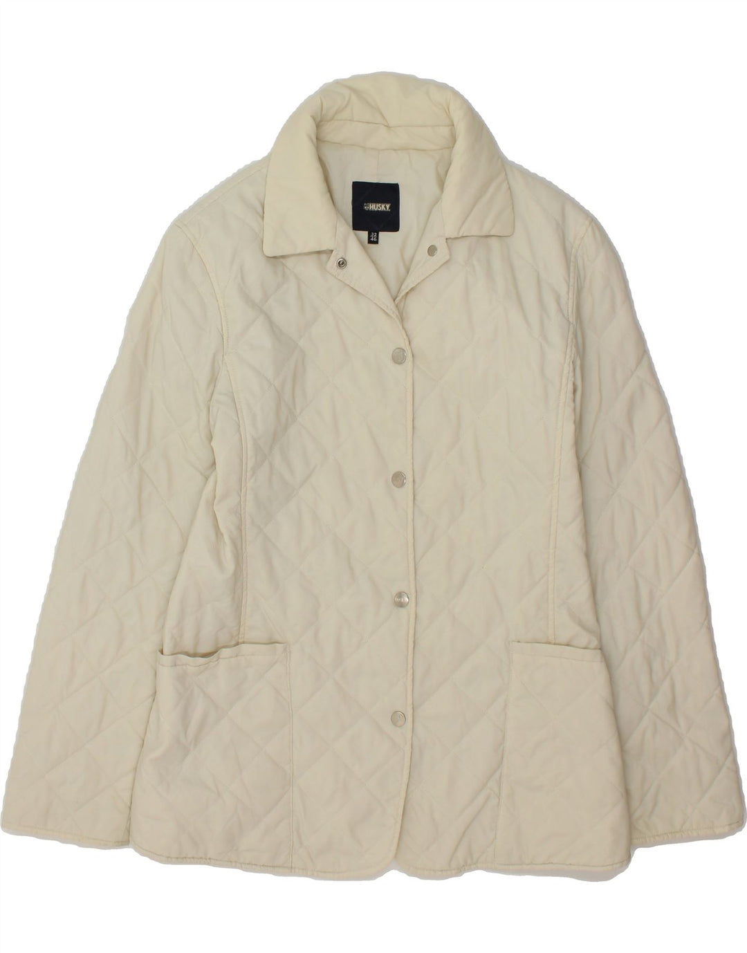 HUSKY Womens Quilted Jacket IT 46 Large White Vintage Husky and Second-Hand Husky from Messina Hembry 