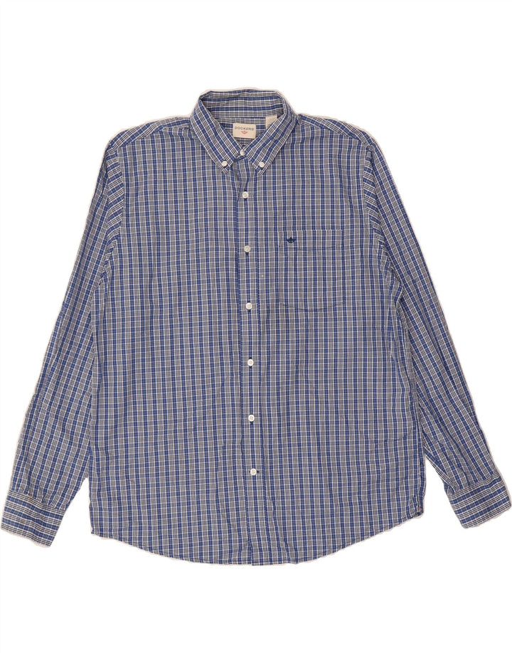 DOCKERS Mens Shirt Large Blue Check Cotton Vintage Dockers and Second-Hand Dockers from Messina Hembry 