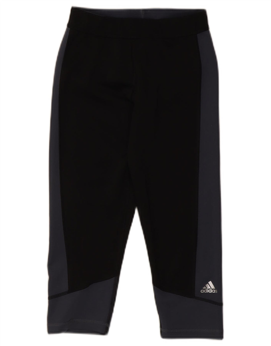 Leggings Capri da donna Adidas UK 8/10 Small Nero Colourblock Poliestere