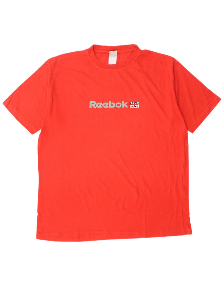 REEBOK T-shirt grafica da uomo Top grande in cotone rosso