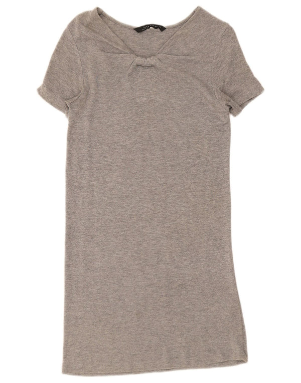 Abito T-shirt Zara da donna UK 10 piccolo in viscosa grigia