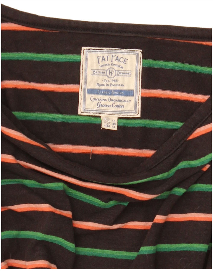 Top da donna a maniche lunghe Fat Face UK 18 XL a righe nere