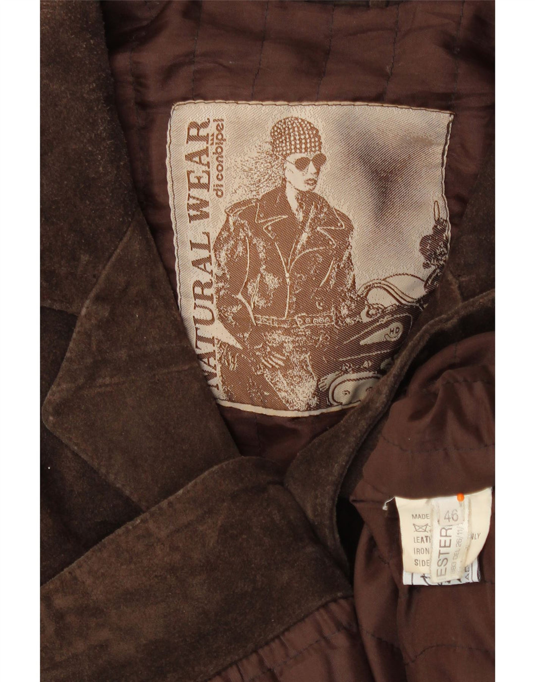 CONBIPEL Womens Natural Wear Suede Jacket IT 46 Large Brown Leather