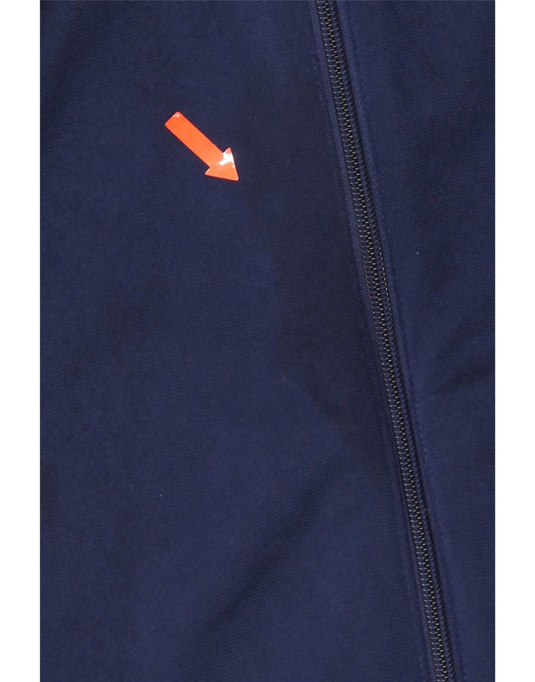 Giacca da ginnastica da uomo Adidas Large in poliestere color block blu navy