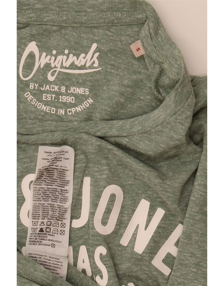 T-shirt grafica da uomo Jack & Jones Top in poliestere chiazzato verde piccolo