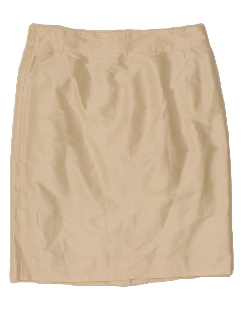 MONDI Womens Straight Skirt IT 42 Medium W30 Off White Silk Vintage Mondi and Second-Hand Mondi from Messina Hembry 