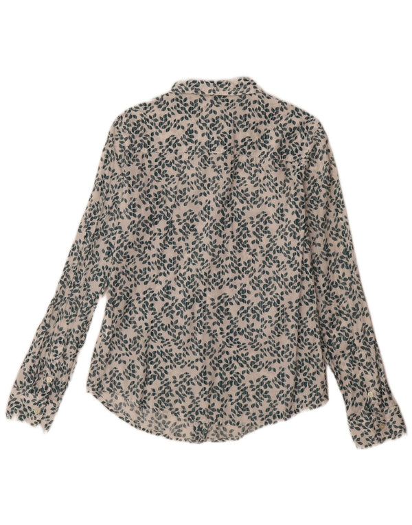 Camicia da donna Benetton UK 6 XS cotone floreale bianco