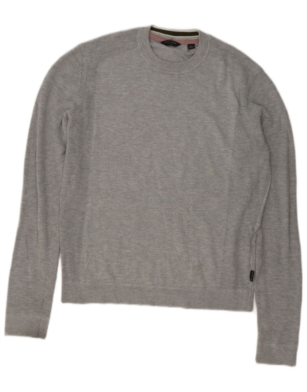 Maglione maglione girocollo da uomo Ted Baker in cotone grigio medio