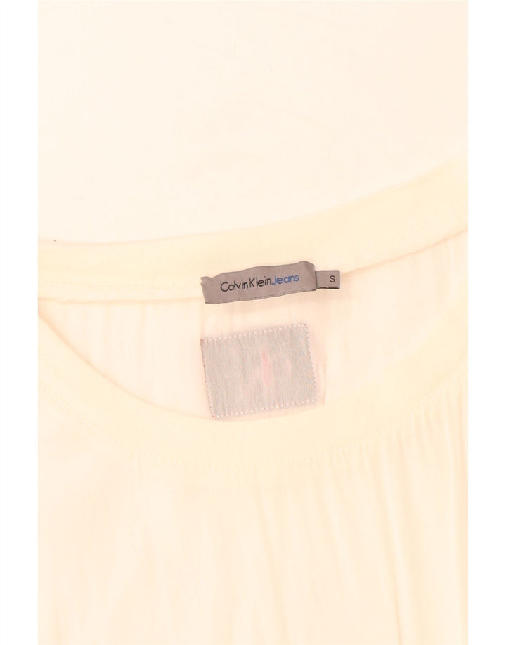 Camicetta da donna Calvin Klein Jeans Top UK 10 Small Bianco sporco