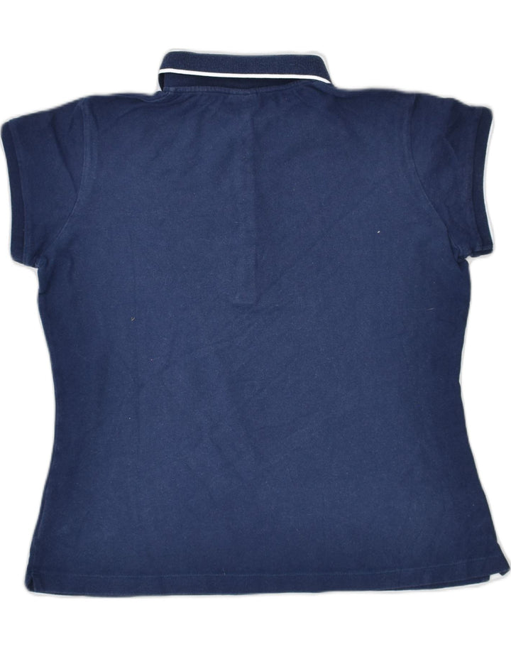 TRUSSARDI JEANS Womens Polo Shirt UK 16 Large Navy Blue Cotton | Vintage | Thrift | Second-Hand | Used Clothing | Messina Hembry 