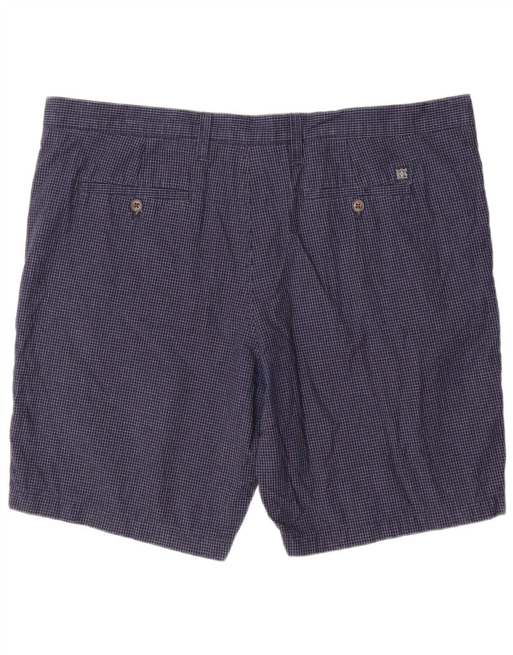 Pantaloncini chino da uomo Marks & Spencer W40 XL blu navy a quadri in cotone