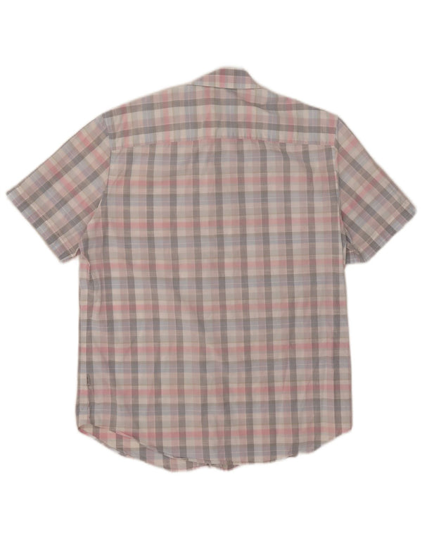 Camicia a maniche corte da uomo Calvin Klein in cotone a quadri multicolore medio