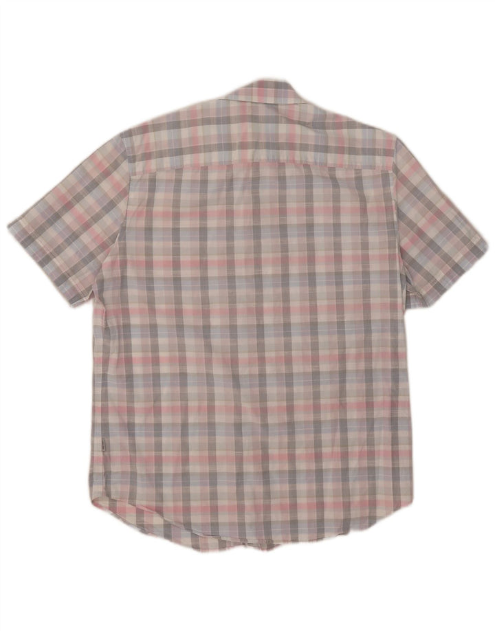 Camicia a maniche corte da uomo Calvin Klein in cotone a quadri multicolore medio