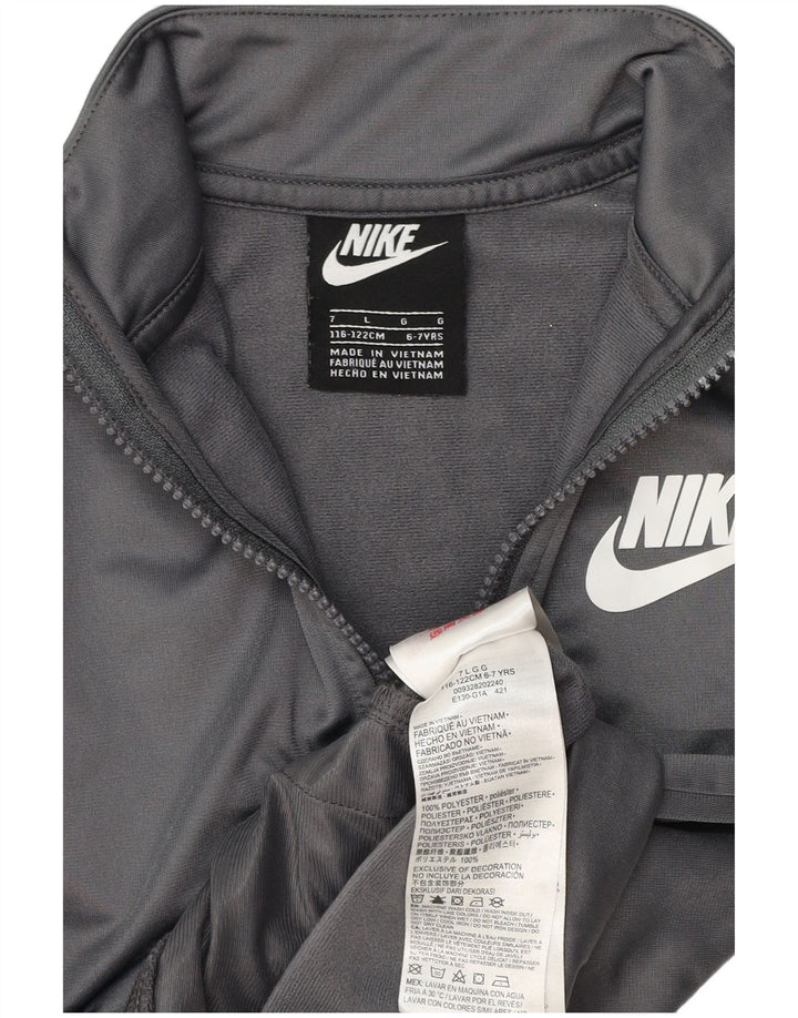 Giacca superiore della tuta da ragazzo Nike 6-7 anni, grande, in poliestere grigio