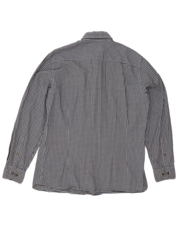Camicia da uomo slim fit Hackett grande in cotone a quadretti blu navy