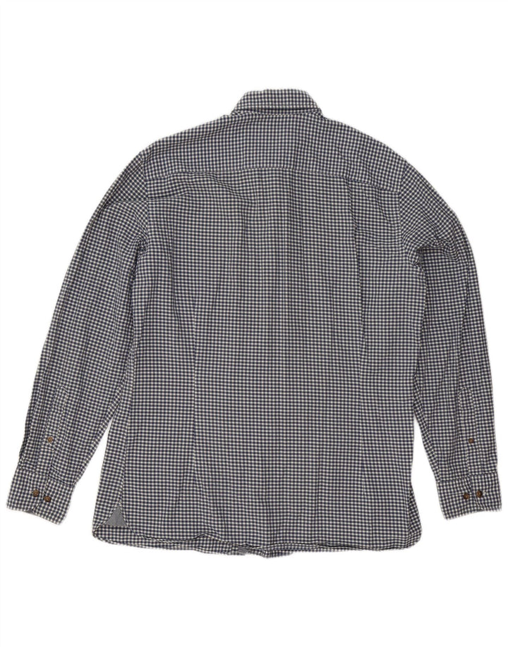 Camicia da uomo slim fit Hackett grande in cotone a quadretti blu navy