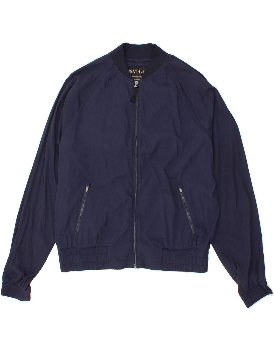 ATHLETA Mens Bomber Jacket UK 34 XS Navy Blue Nylon Vintage Athleta and Second-Hand Athleta from Messina Hembry 