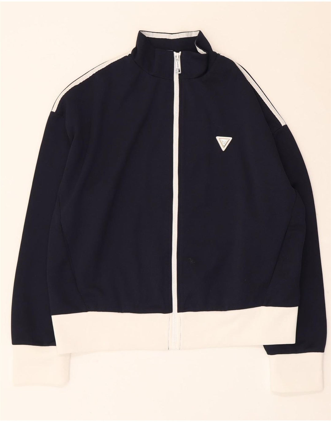 Giacca da ginnastica da donna Guess UK 16 Large Blu Navy Colourblock