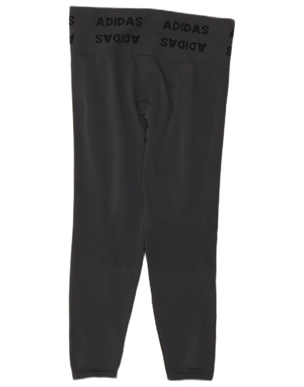 Leggings grafici Adidas da donna UK 16/18 Grande poliestere grigio