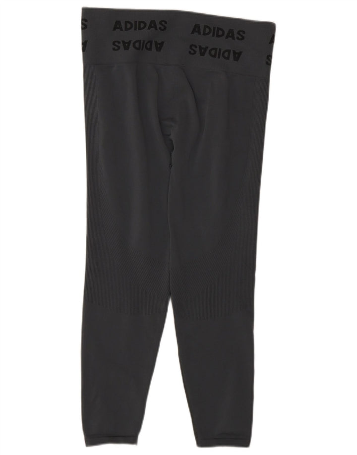 Leggings grafici Adidas da donna UK 16/18 Grande poliestere grigio