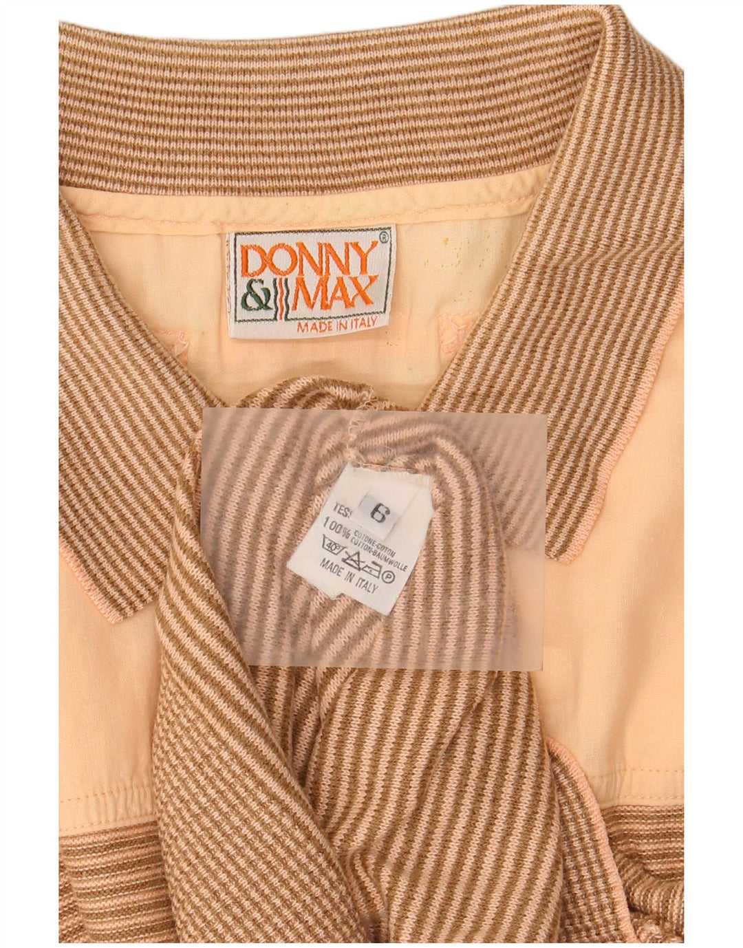 Polo da uomo Donny & Max XL in cotone a righe marroni