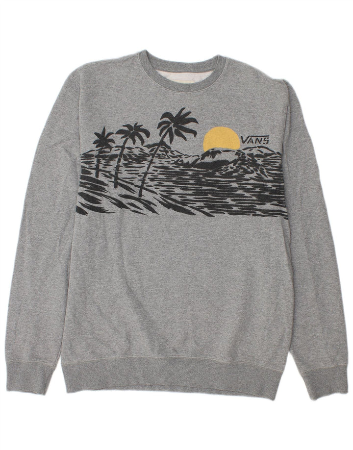 Felpa grafica da uomo di Vans, maglione, cotone chiazzato grigio medio