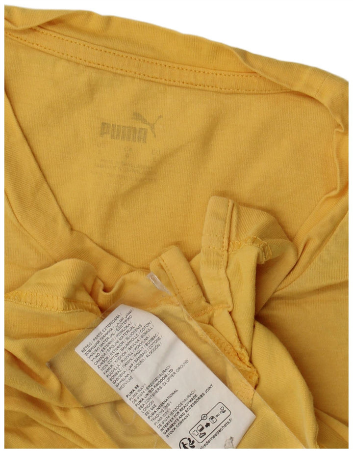 T-shirt grafica da uomo Puma Top grande in cotone giallo