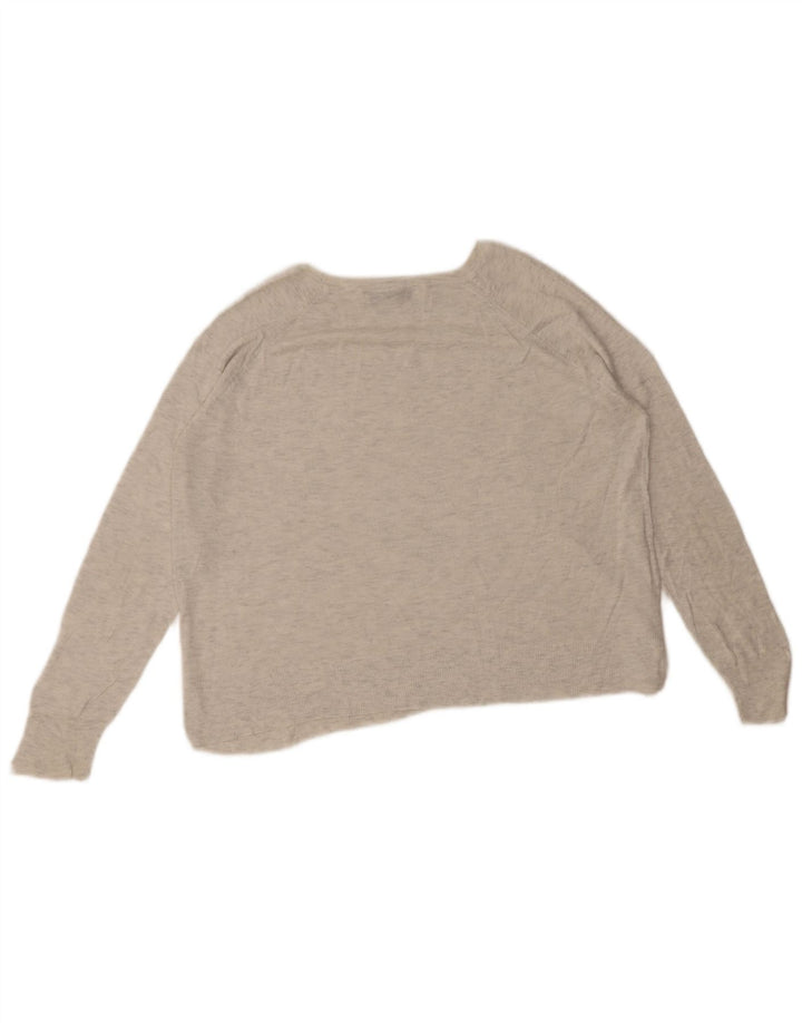 Maglione maglione con scollo a barca da donna Zara UK 14 Grigio medio