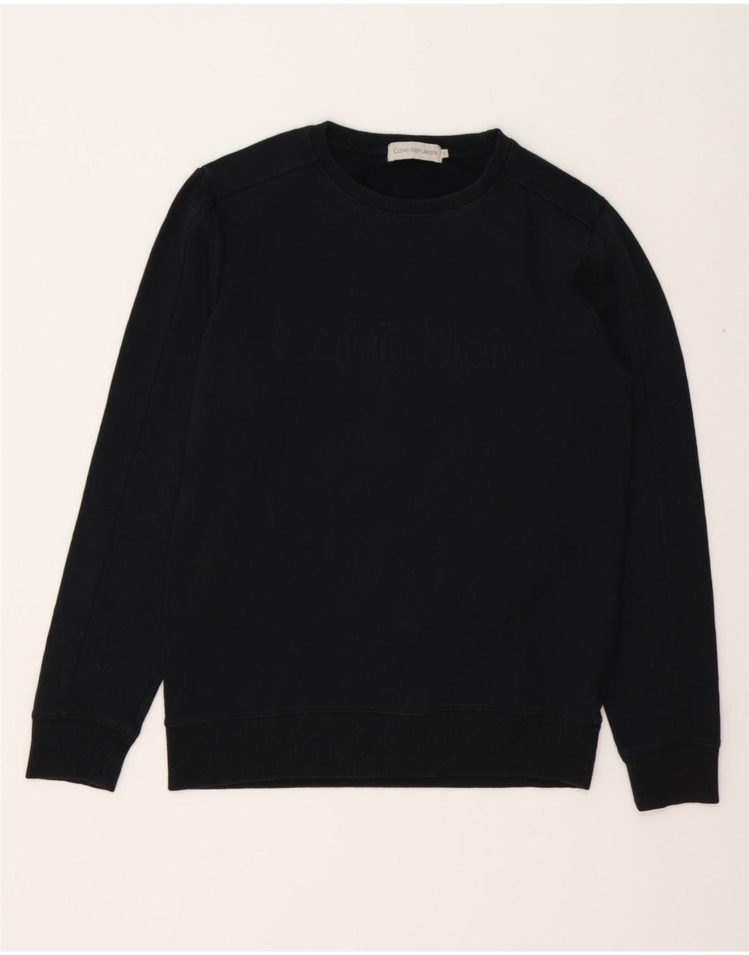 CALVIN KLEIN JEANS Felpa con grafica da uomo Maglione piccolo in cotone nero