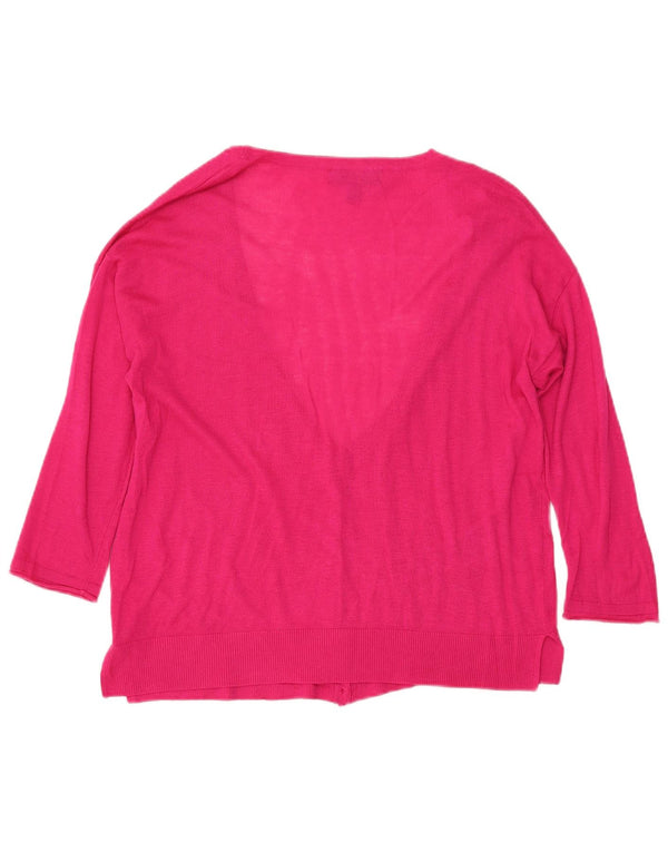 MOSSIMO Maglione cardigan con maniche a 3/4 da donna UK 18 XL Acrilico rosa