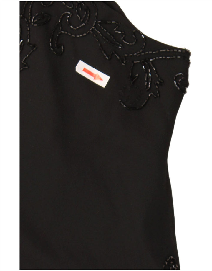 Abito sottoveste asimmetrico da donna JMD UK 12 poliestere nero medio