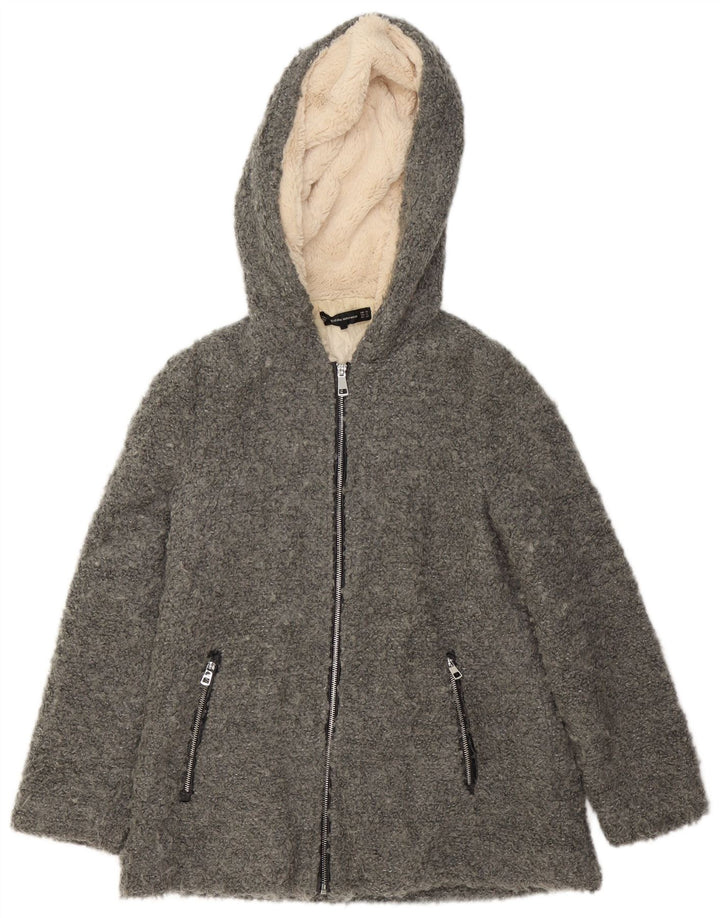 Giubbotto bomber oversize con cappuccio da donna Zara UK 6 XS poliestere grigio