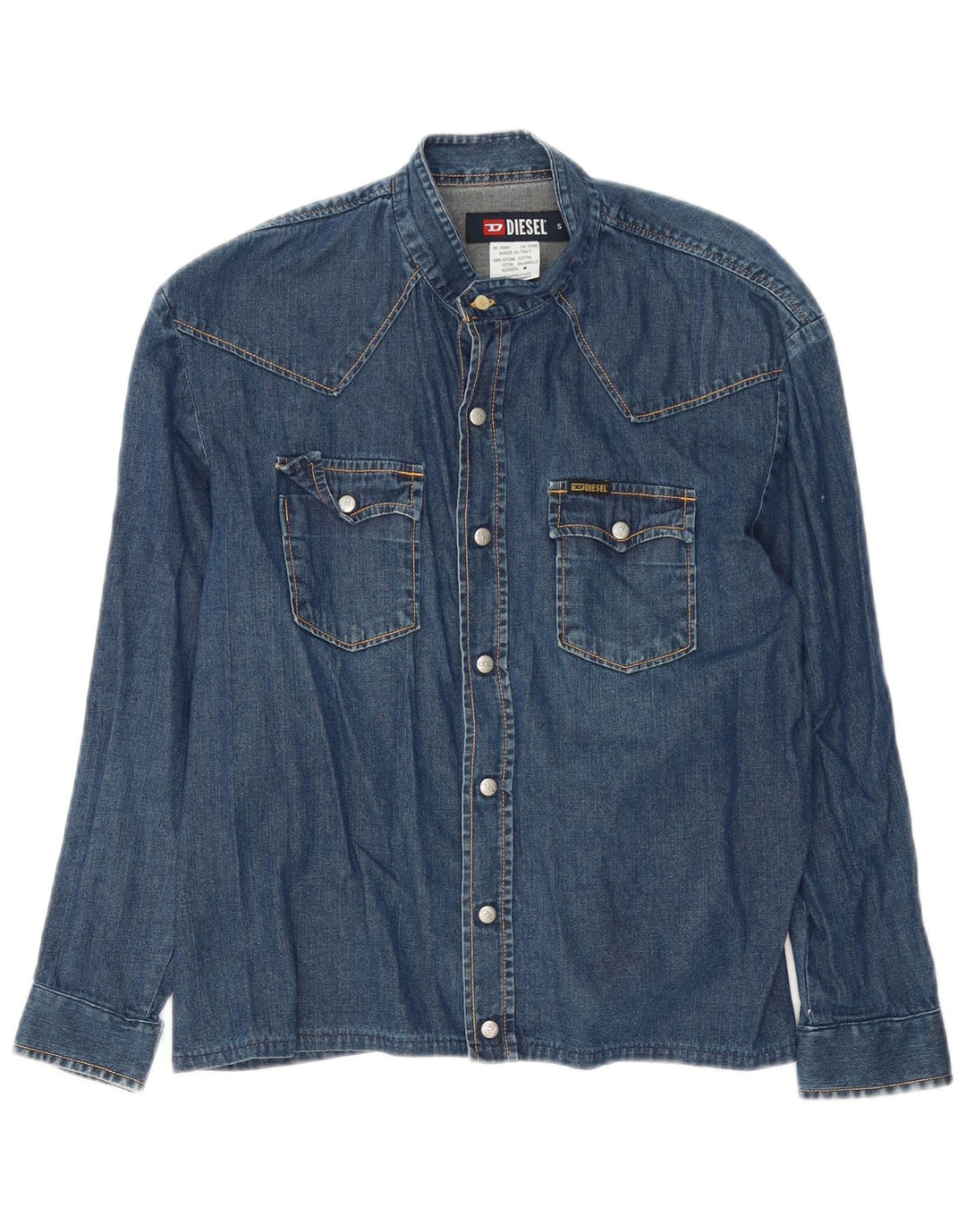 Camicia in denim da donna Diesel piccola in cotone blu