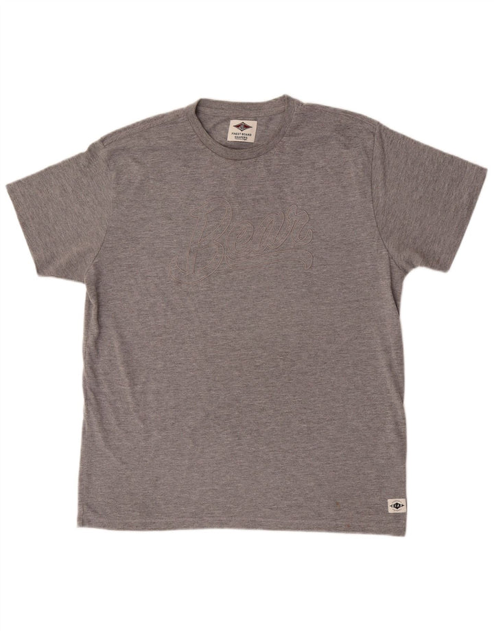 T-shirt grafica da uomo Bear Top XL poliestere chiazzato grigio