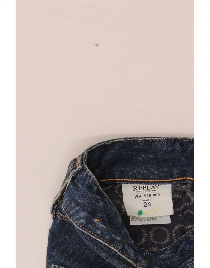 Pantaloncini di jeans da donna Replay W24 XS in cotone blu