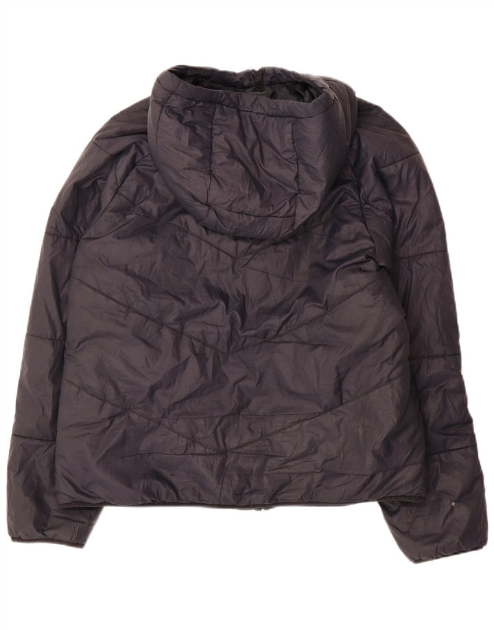 Giacca imbottita con cappuccio Nike da donna UK 14 medio nero poliestere