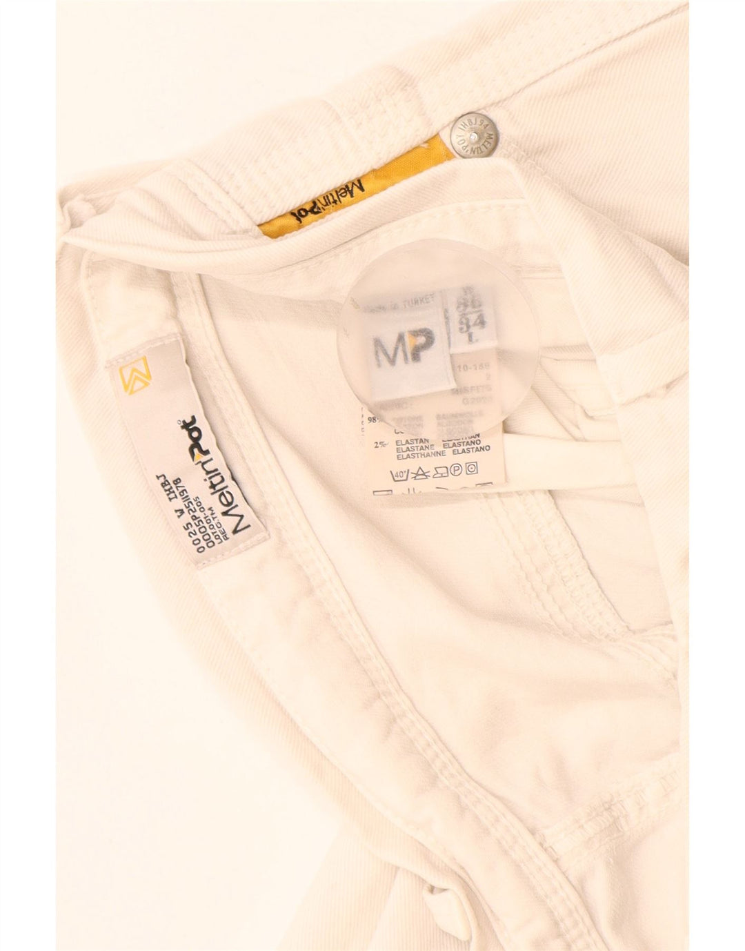 Jeans slim da donna Meltin' Pot W36 L34 cotone bianco