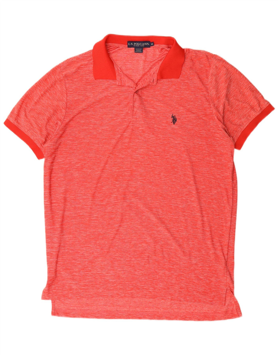 Polo Assn. Camicia da uomo in poliestere screziato rosso medio