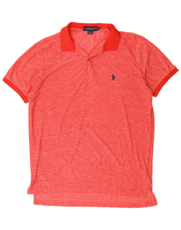 Polo Assn. Camicia da uomo in poliestere screziato rosso medio