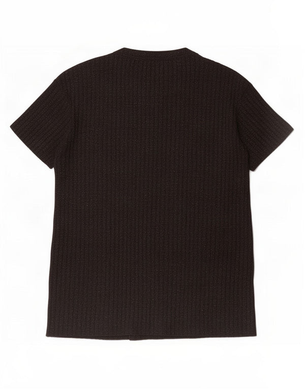 T-shirt da donna Zara Top UK 10 piccola in poliestere chiazzato nero
