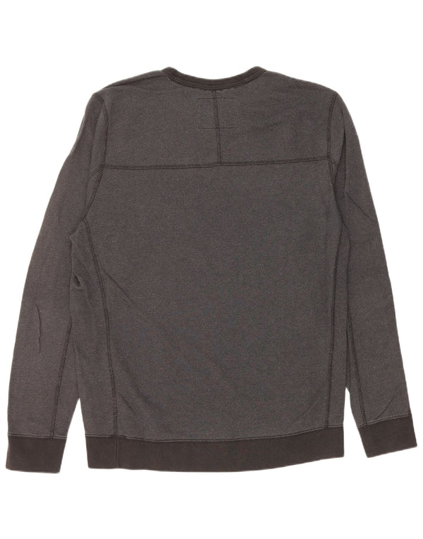 ABERCROMBIE & FITCH Mens Graphic Sweatshirt Jumper Large Grey Cotton