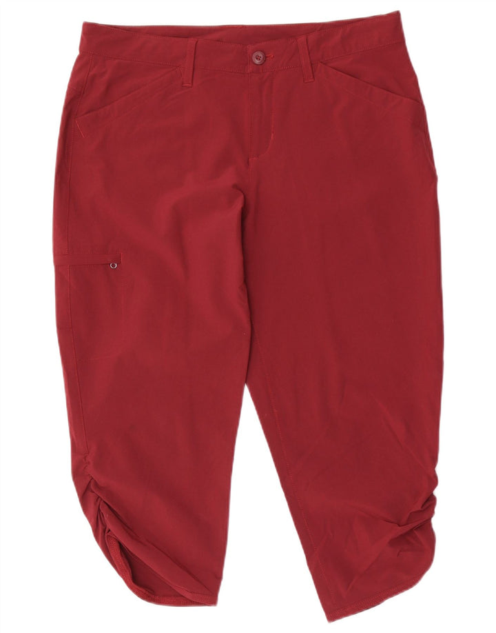 Pantaloni Capri da escursionismo da donna Eddie Bauer US 10 Large W32 L21 Maroon