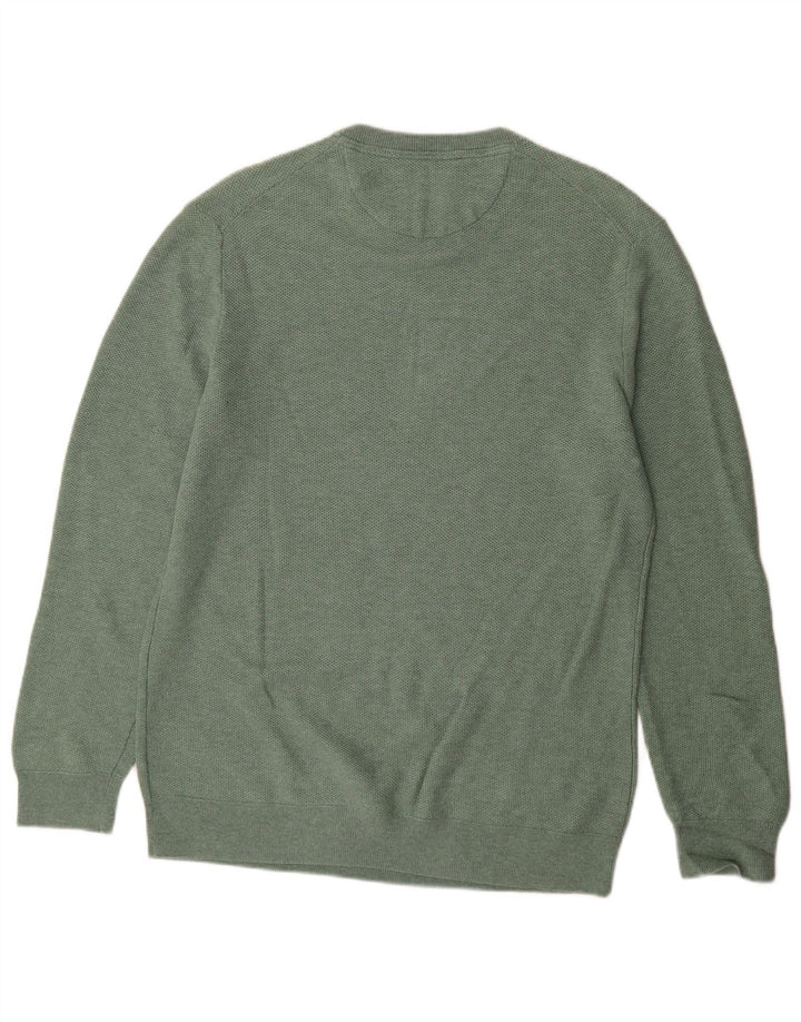 Maglione maglione girocollo da uomo White Stuff in cotone verde medio