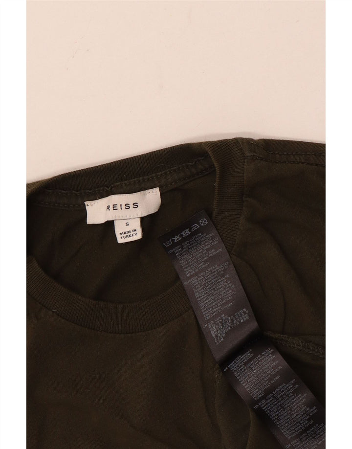 T-shirt da uomo REISS Top piccola in cotone kaki