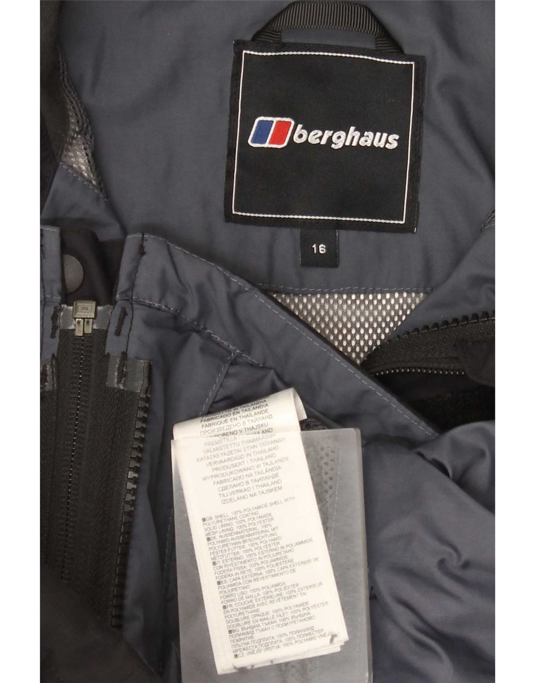 Giacca antipioggia da donna con cappuccio Berghaus UK 16 Large nera in poliammide